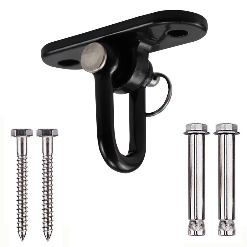 SUS304 Rotary Swivel Swing Hangers Heavy Duty Ceiling Fixed Plate for Porch Bag Hanging Chair Swing Hammock Trapeze Black