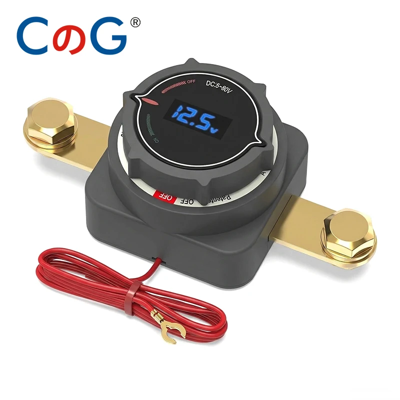 

CG Side Post Battery Disconnect Switch Digital Voltage Display On/Off 250A Waterproof Power Master Kill Switch for DC 5-80V