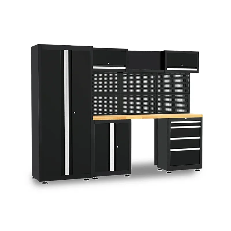 PHIXWELL Basic Removable Large Workshop Toolbox Combination Workbench Garage Storage Tool Cabinet with  Wooden Table Board
