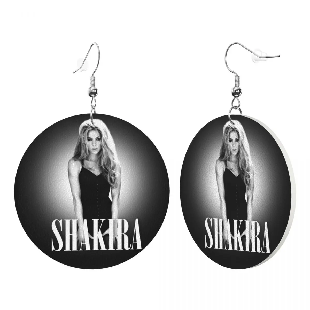 Custom Shakira Singer Star Dangle Drop Earrings Leather Earrings for Women Fashion Songs Music For Valentine's Day