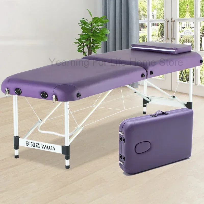 

Massage Table Barber Bed Massager Lashes Beds Professional Eyelashes Spa Purple SPA Cama De Masajes Profesiona Folding Stretcher