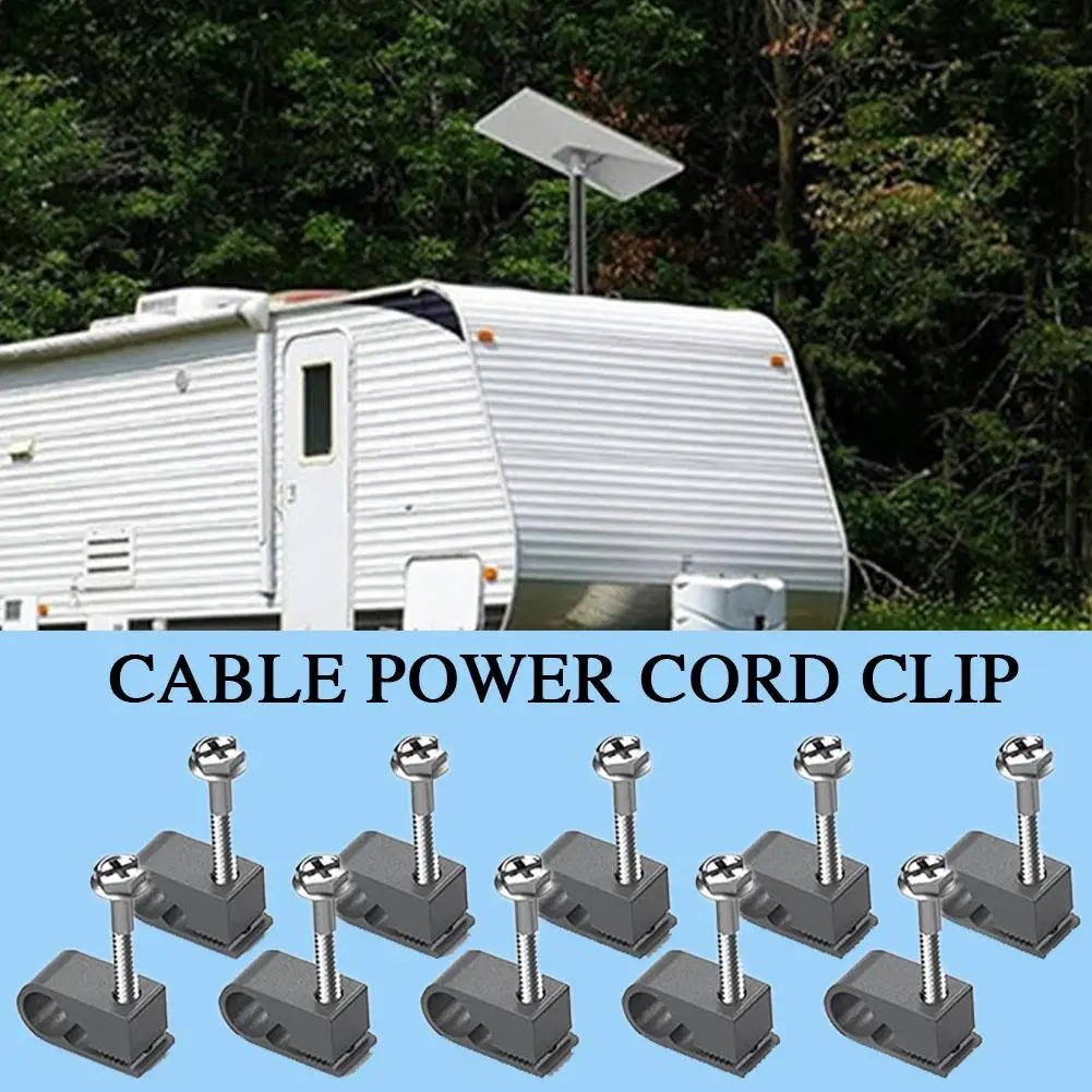 Cable Routing Kit With Screws Clamps 20pcs Wire Management Shock Cable Fixing Cable Clips Self-adhesive Clamps Anti-electri O8e3