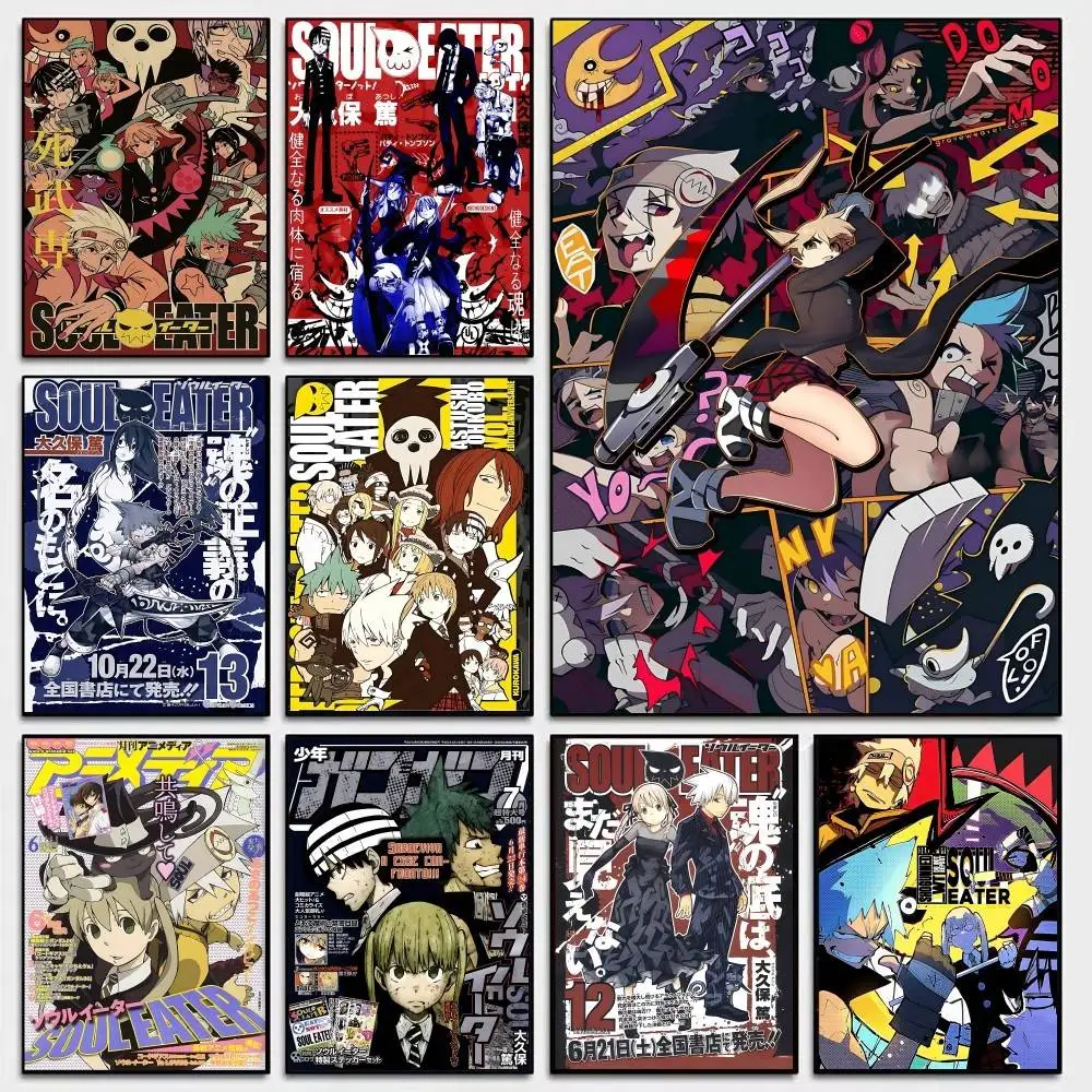 Anime Soul Eater Good Quality Prints And Posters Waterproof Paper Sticker Coffee House Bar Posters Wall Stickers