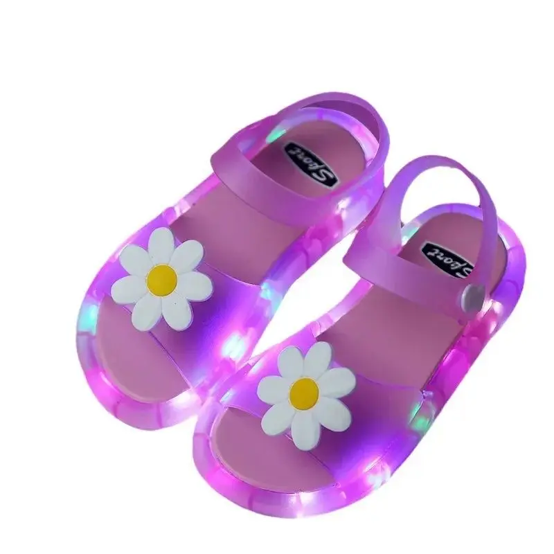 Children Luminous Sandals Cartoon Cute Fashion Sandals Unicorn Luminous Sandals Cute Cartoon Crystal Shoes