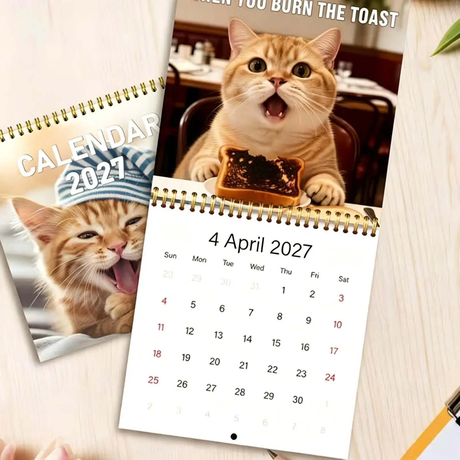 Funny 2027 Cats Calendar Unique Cat Calendar With Humorous Designs Monthly Vivid Cat Photos Ideal for Gifting And Home Decor