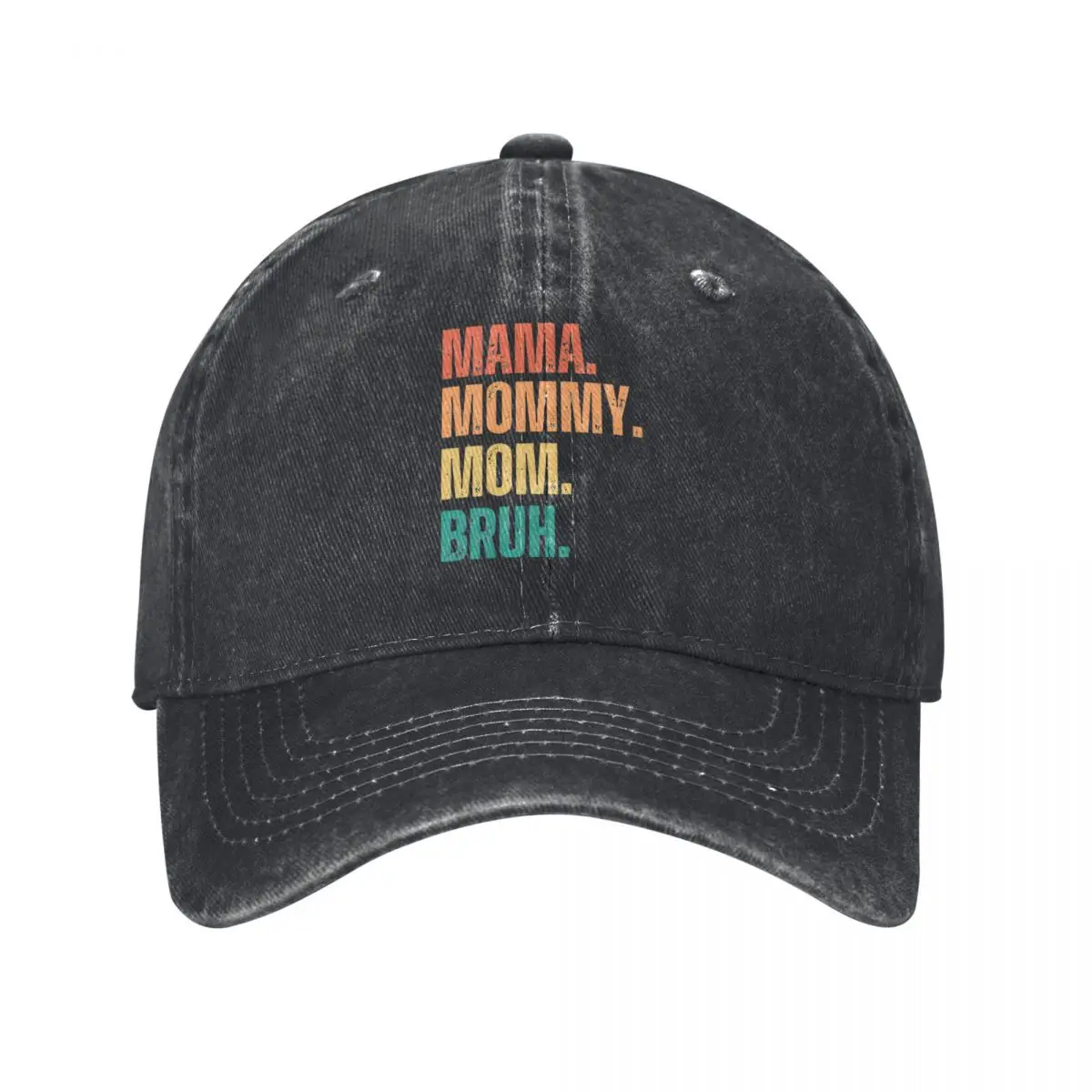 Vintage Ma Mama Mom Mommy Baseball Caps Unisex Distressed Denim Snapback Cap Bruh Stages of Mom Outdoor Running Adjustable Hat