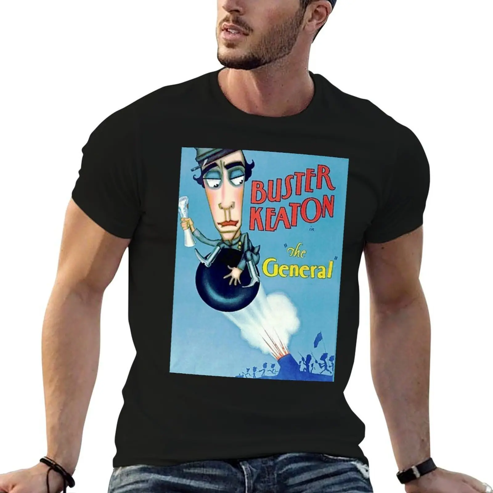 

Футболка General Buster Keaton, мужские футболки для мужчин, повседневные футболки с принтами, футболка