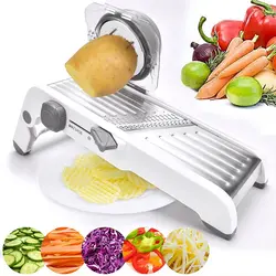 LMETJMA Ultra Sharp Mandoline Slicer Upgraded Vegetable Slicer Kitchen Adjustable Thickness Food Cutter Slicer Dicer KC0450