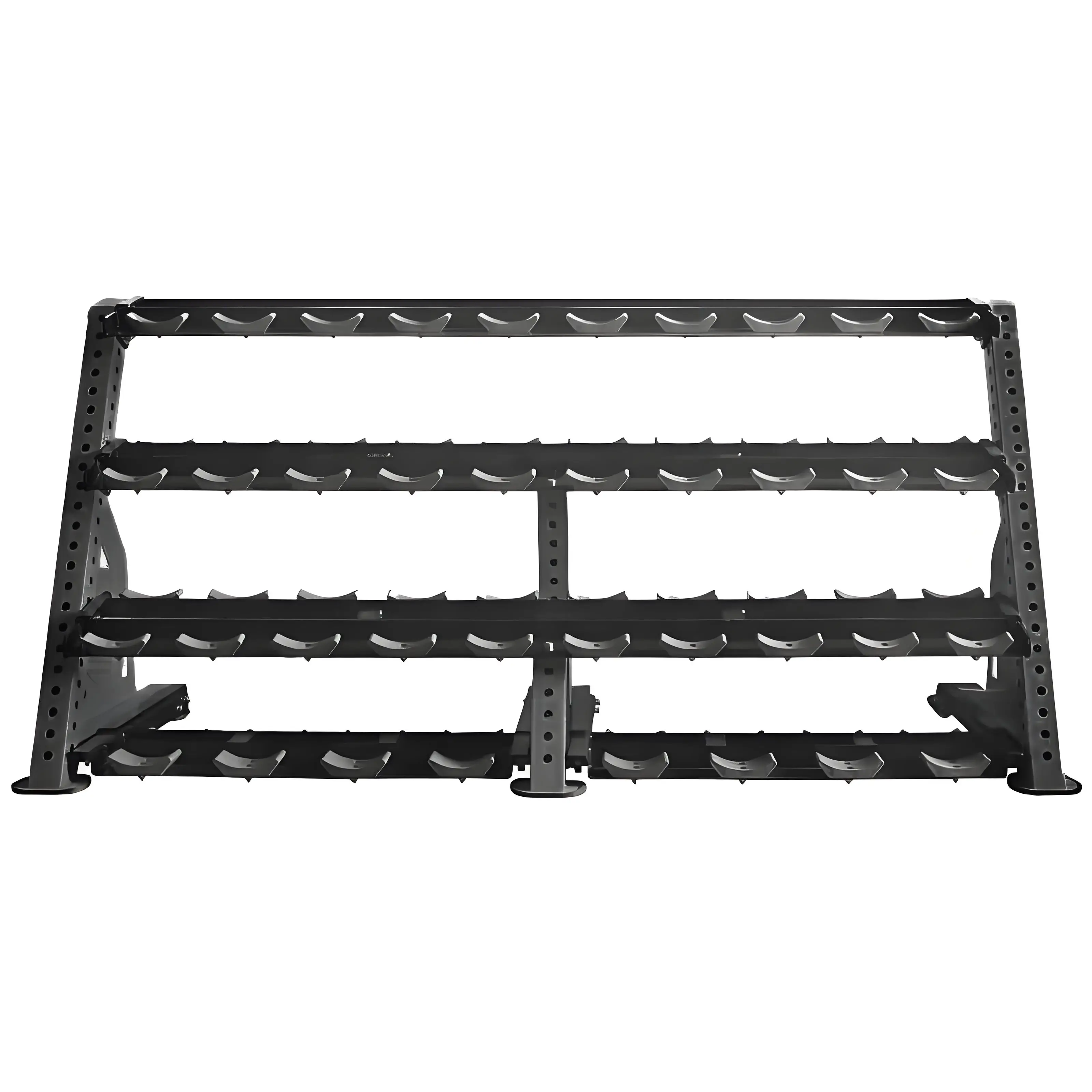Factory Price Commercial Large Gym Equipment 19 Pairs Dumbbell Rack 4 Tier Adjustable Dumbbell Rack  with Sliding Drawer