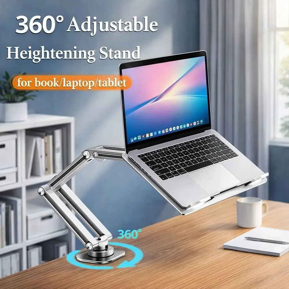 

Sturdy 360°Rotatable Laptop Desk Mount Single Arm Foldable Laptop Stand Aluminum Adjustable Tablet Holder For 17"Inches Notebook