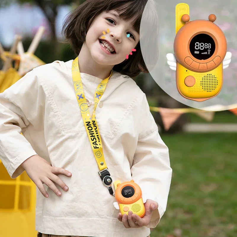 2Pcs Mini Walkie Talkies Interphone Children's Radio Toy Phone 3Km Transmission Transceiver Interactive Toys for Girls Kids Gift