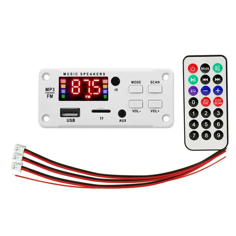لوحة فك MP3 للسيارة ، متوافق مع بلوتوث ، وحدة راديو FM ، USB AUX ، مشغل WMA ، 50 واط ، 5 فولت-12 فولت