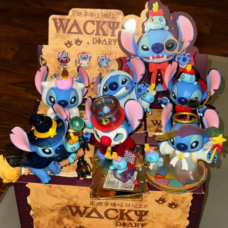 Disney Stitch Blind Box Weird Diary V2 Series Anime Figures Mystery Box Collectible Cute Pvc Statue Doll Children Birthday Gifts