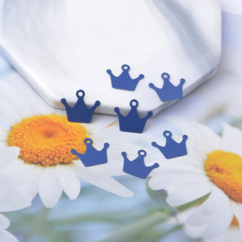 30 Stück AC15259 Messing-Schmuck-Kronen-Anhänger Bunte Blumen-Anhänger DIY Damen Ohrring Halskette Zubehör – Detail 8