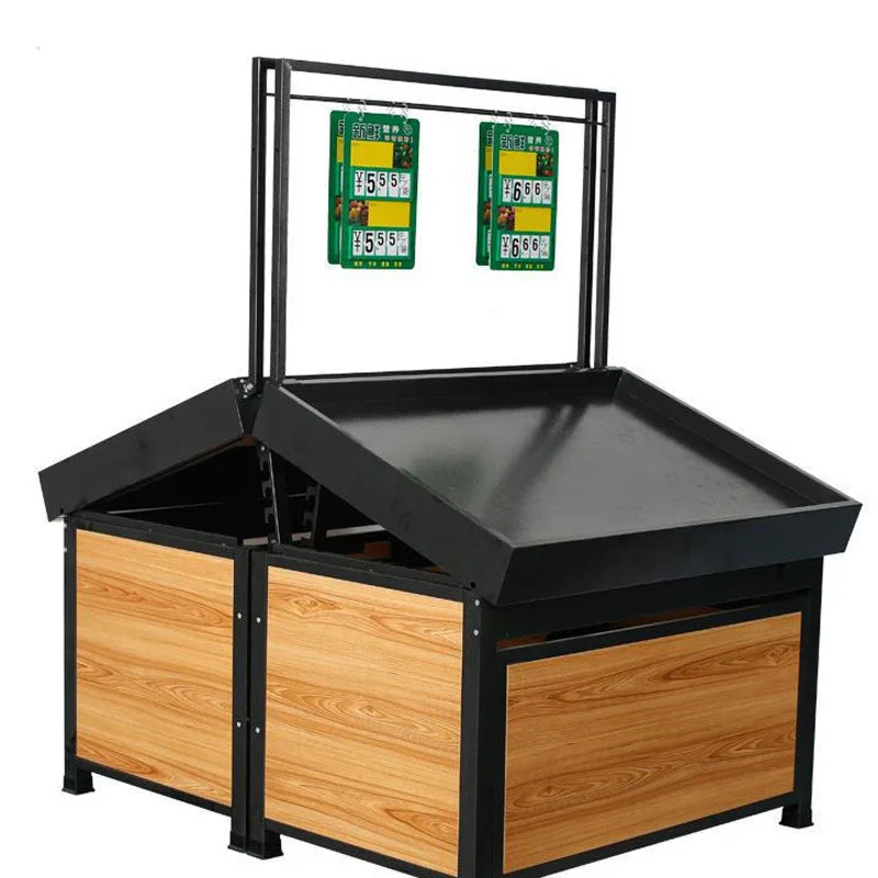 

Classic fruit and vegetable rack, single-layer adjustable high and low boutique three-layer steel and wood structure