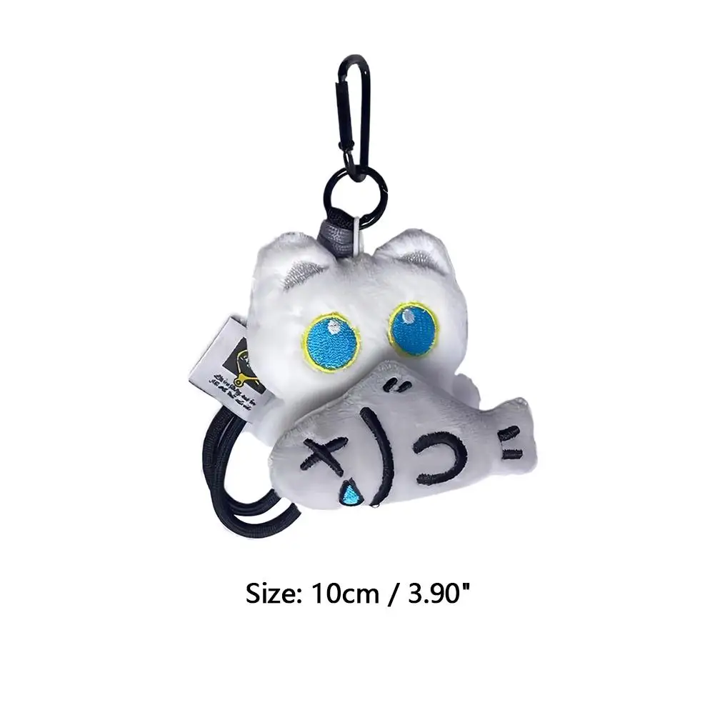 Niedlicher schwarzer Katzen-Plüsch-Anhänger, Schlüsselanhänger, Pilot, kleine schwarze Katze, hängender Rucksack, Schlüsselanhänger, kreative Katze, Plüsch-Telefon-Schlüsselanhänger, Geschenk