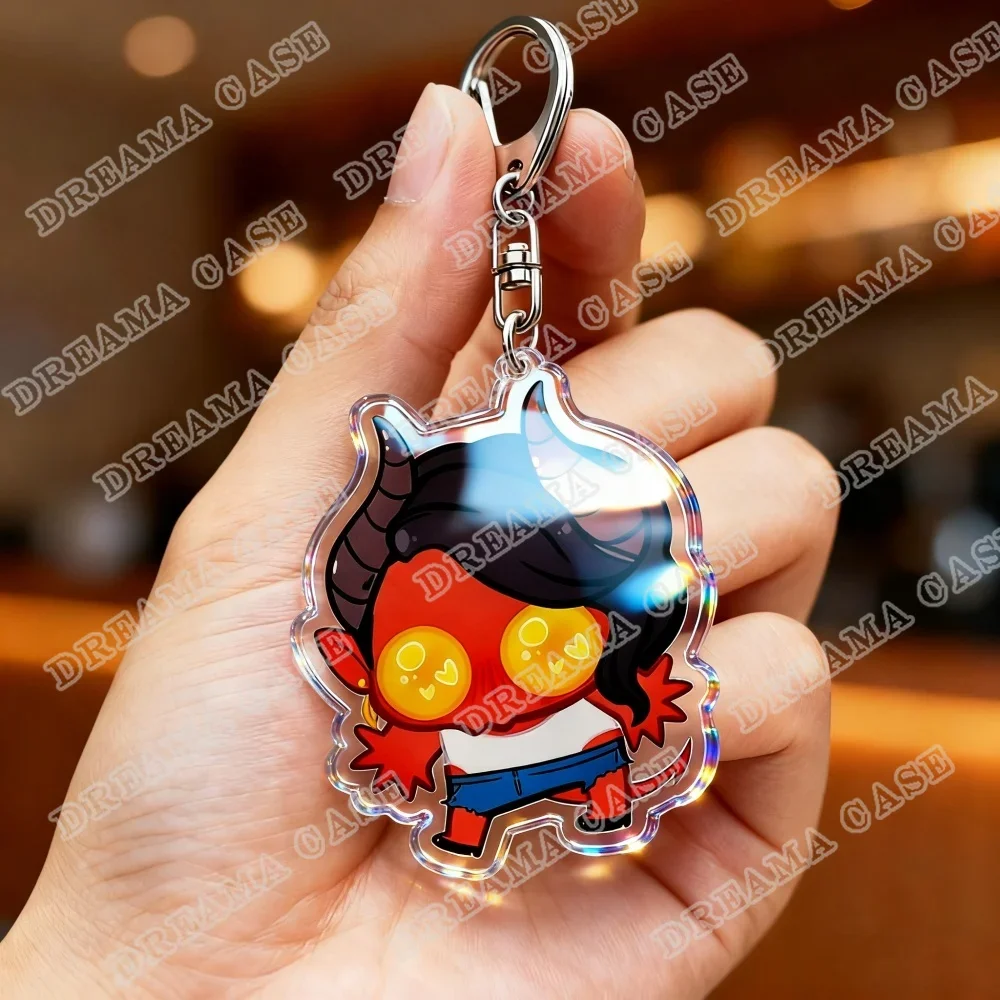 Cartoon Game Dispatch Keychain for Accessories Mecha Man Blonde Blazer Robert Robertson Keyring Jewelry Gaming Fans Gifts