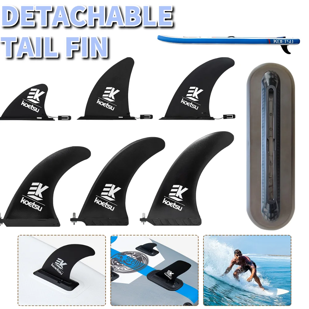 KOETSU Paddle Board Fin Quick Release Surfboard Tail Fin Detachable Stand Up Board Fin Protective for Long Board Surfboard