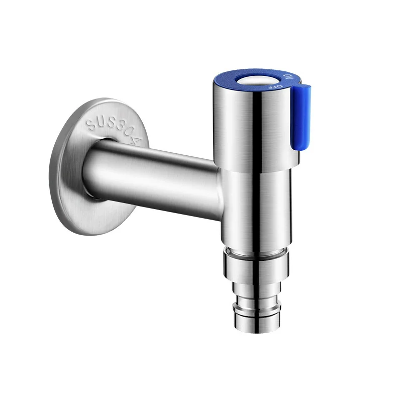 1Pc Wall-Mounted Stainless Steel Faucet Bibcock for Washing Machine Garden Balcony