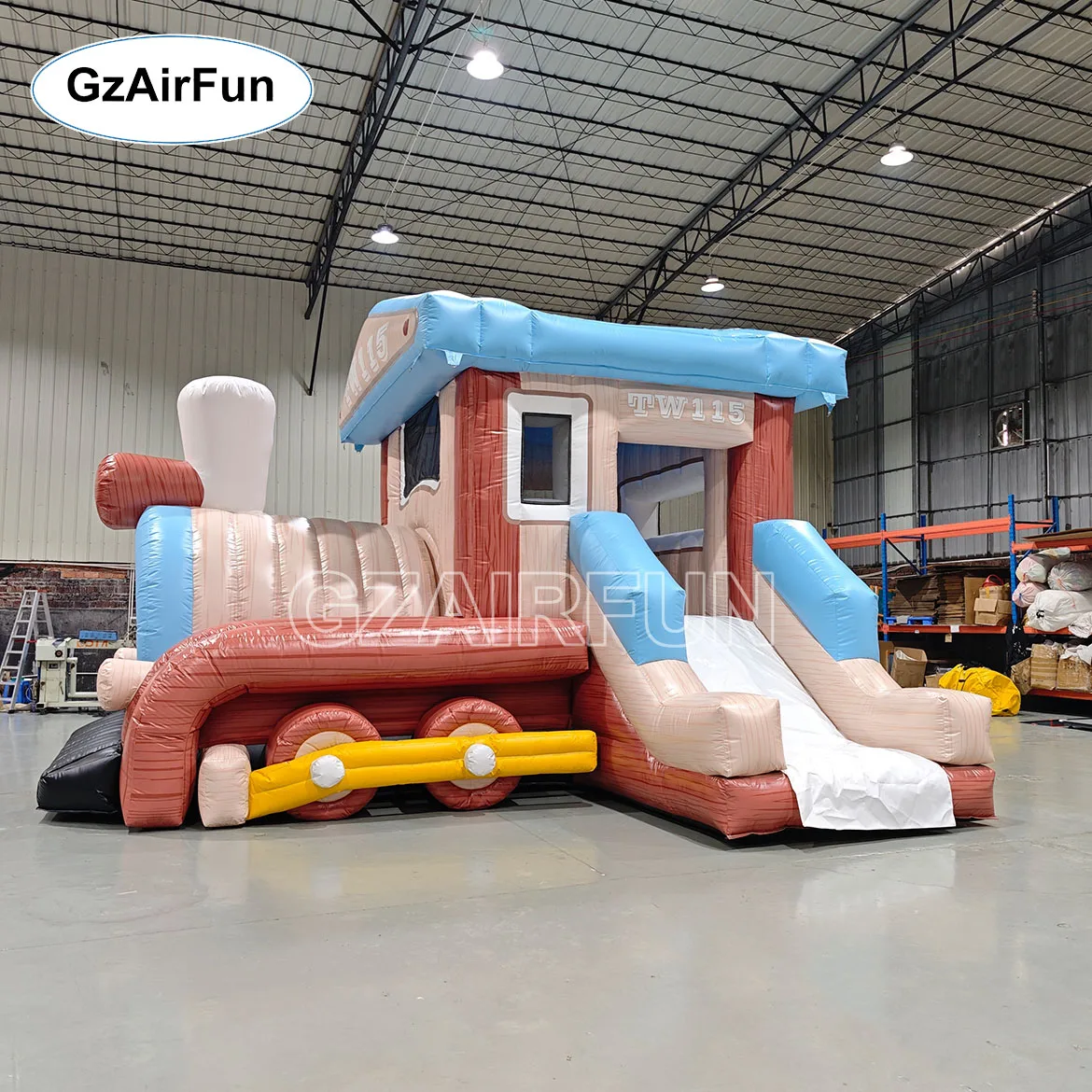 2026 New Design Train Theme Inflatable Castle Slide Kids Bounce House Playground Suitable for Event Party Business