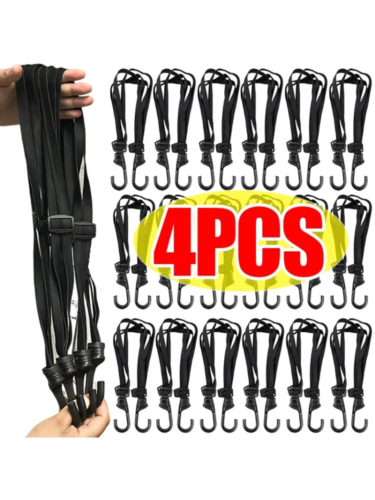 AliExpress NONE Universal Elastic Strap with Hooks 4-Claw Motorcycle Luggage Net Helmet Rope Adjustable Cargo Tie Down for Bike Bicycle ATV Moto
