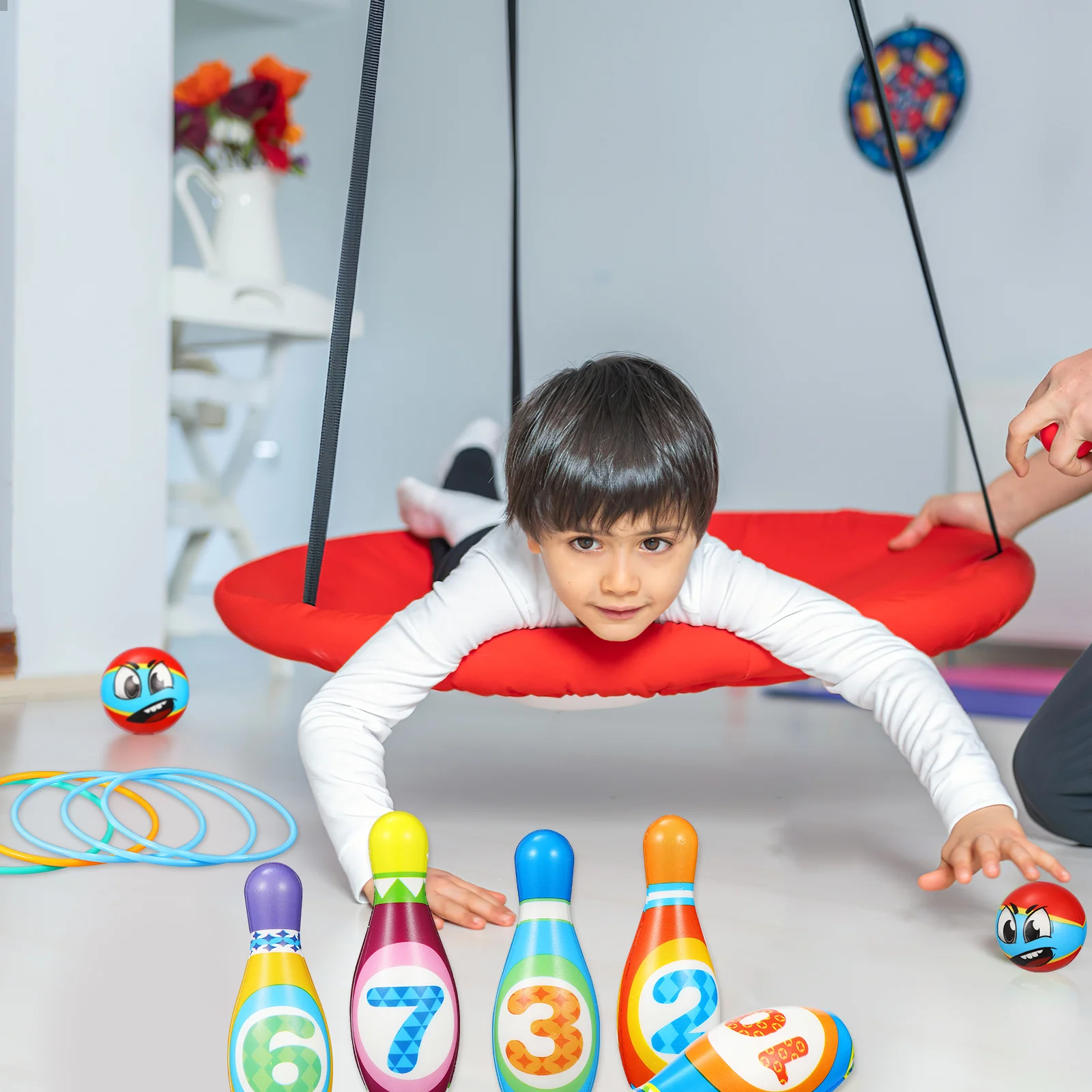 Juego de bolos al aire libre, juguete para niños pequeños, anillo de lanzamiento, Kit de juguetes de madera, Pin de algodón Pp, niños pequeños entre