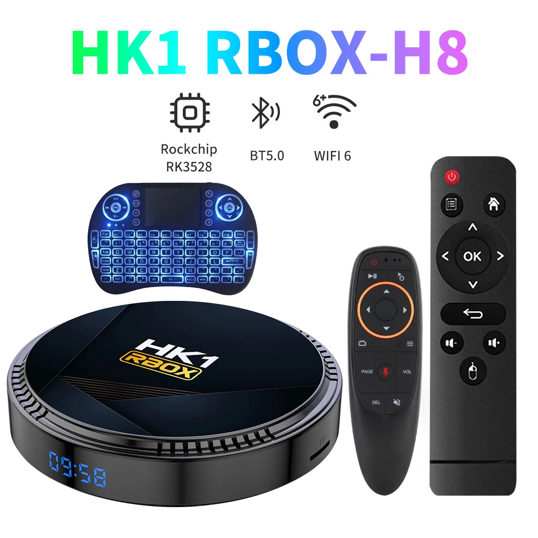 Set Top Box Android 12 Allwinner H618 Quad Core Cortex A53 Support HD 6K video Wifi 6 Voice Media Player TV Box HK1 RBOX-H8