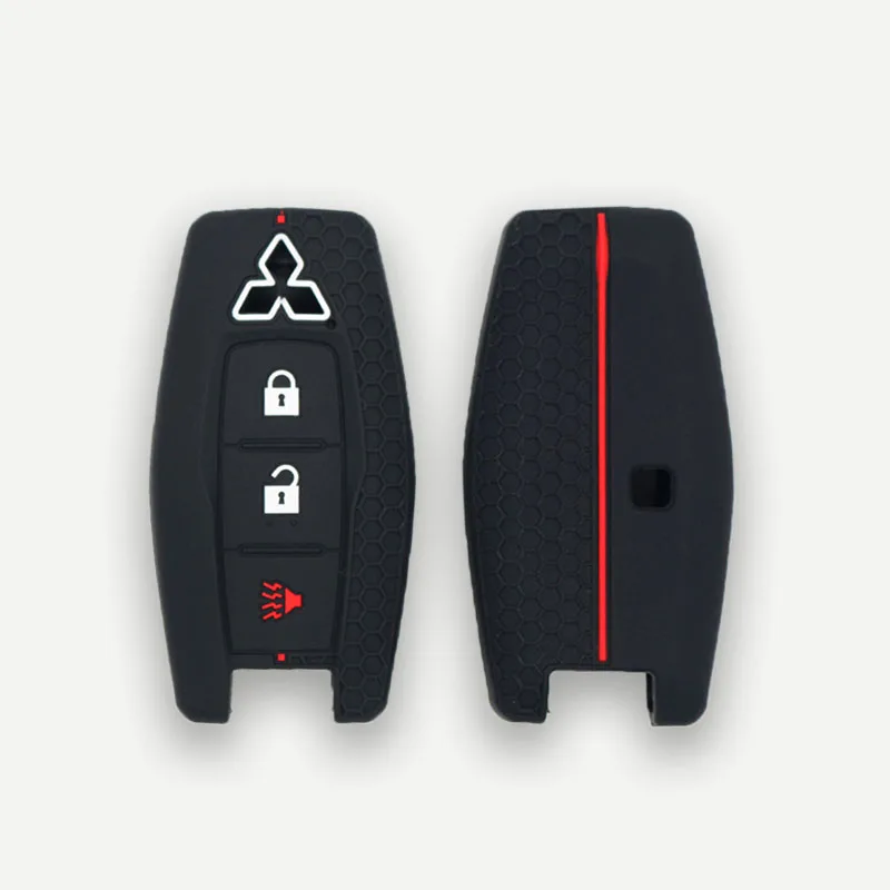 Silicone car key protective skin cover outer shell Mitsubishi Outlander 2021, 2022, 2023, 2024 remote control keychain