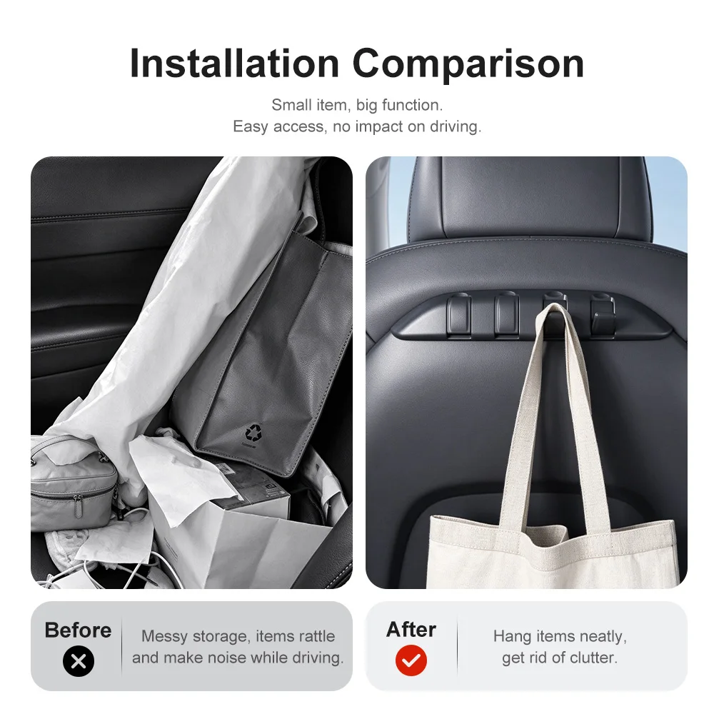 For Tesla Model 3 Model Y Car Seat Back Hidden Hooks Purse Bag Hanger Back Seater Headrest Bracket Hanger Car Accessories
