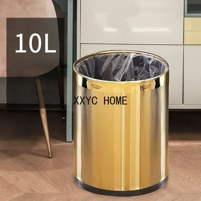 

Золотой мусорный бак, двухслойный бытовой KTV, отель, мусорное ведро, кухня, гостиная, ванная комната, мусорное ведро, модный мусорный бак, туалет