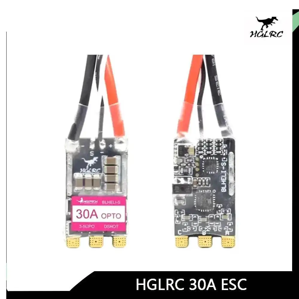 HGLRC 2025 New 30A Brushless ESC - BLHELI_S 16.5, BB2, DSHOT600, 3-5S, for FPV Racing & RC Freestyle Drones