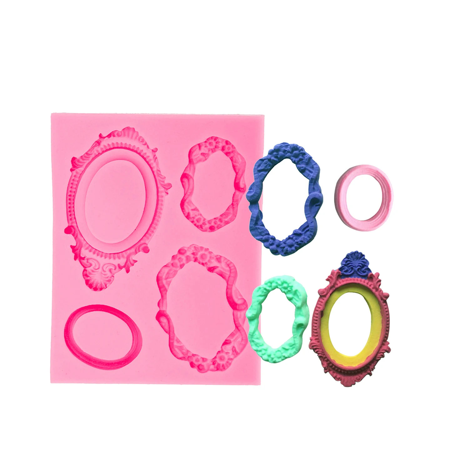 Oval Frame Silicone Mold Sugarcraft Chocolate Cupcake Baking Mold Fondant Cake Decorating Tools