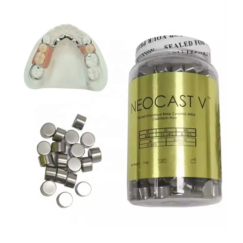 

1KG den tal Alloy Ceramic Filling Material den tal NEOCAST-V Ceramic Alloy With Be For Porcelain Denture Teeth Lab Material