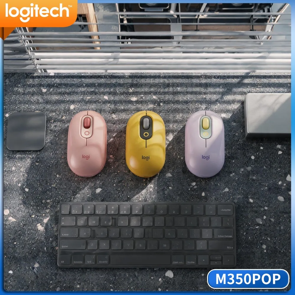 Silent Click Wireless Mouse Logitech M350 POP Portable Slim Shape Stable Signal For Laptop Desktop Home Office Travel Scenarios