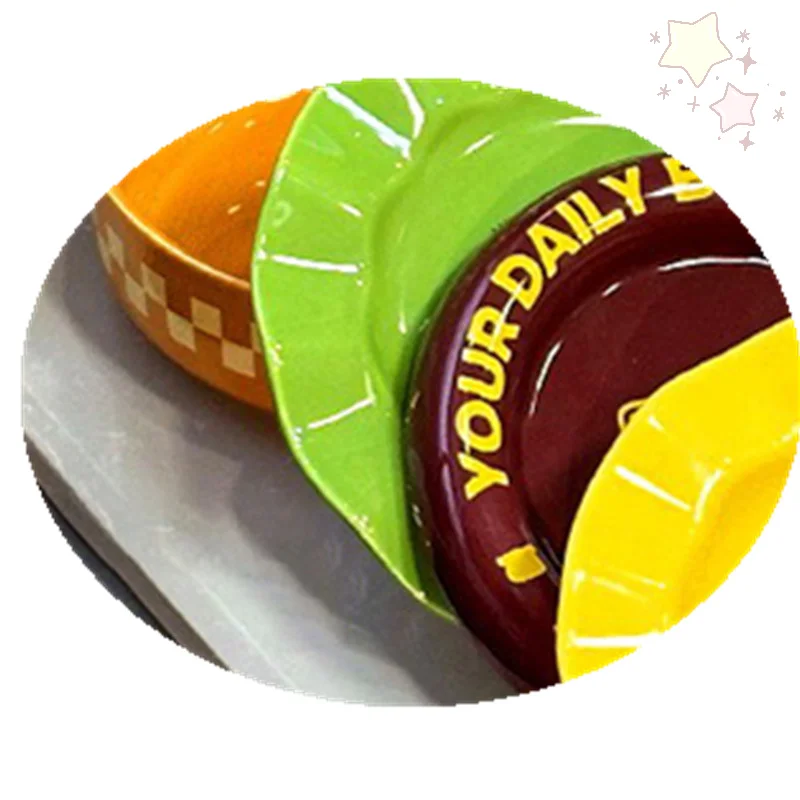 

[DHL] Hamburger Dish Seasoning Dish Six Piece Set Dipping Dish Cute Tableware Ceramic Underglaze Color Soy Sauce Dish