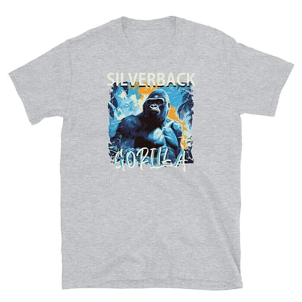 Gorilla Silverback T-shirt Jungle King Graphic Tee Silver Back