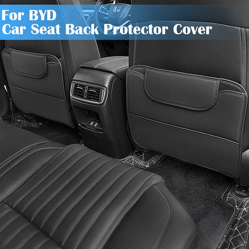 

PU Leather Car Seat Back Protector Pad Interior Car Anti Kick Pads for Kids For BYD Atto 3 Yuan Plus 2021 2022 2023 2024 2025 EV