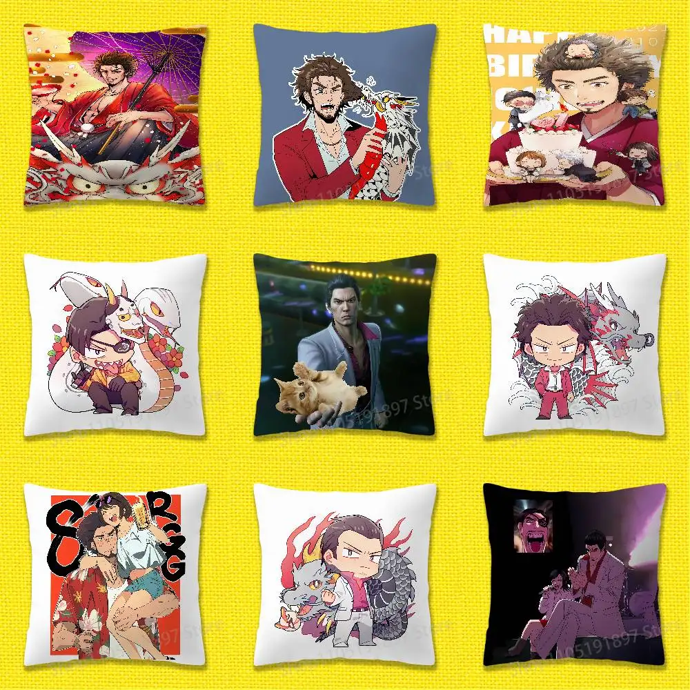 

Game Y-Yakuza Kazuma Kiryu Goro Majima Throw Pillow Case For 55cm 40cm 45*45cm 50cm 30cm Square Office Cushion Cover