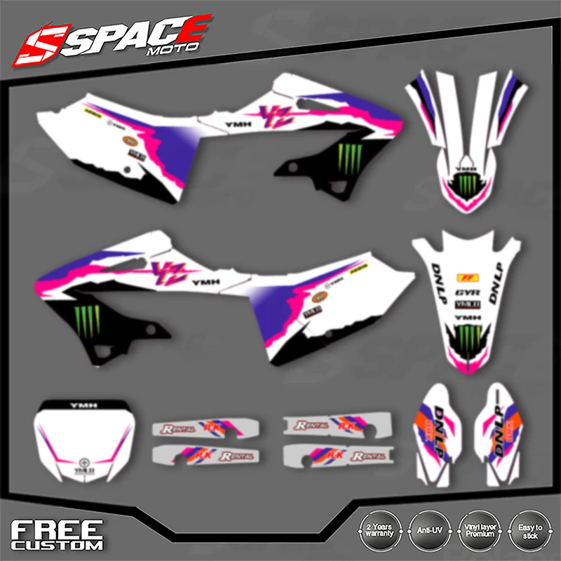 

SPACE Custom Motorcycle Graphics Background Decal for YAMAHA YZ125-250X 2022 2023 2024 Decals Stickers Kits 008