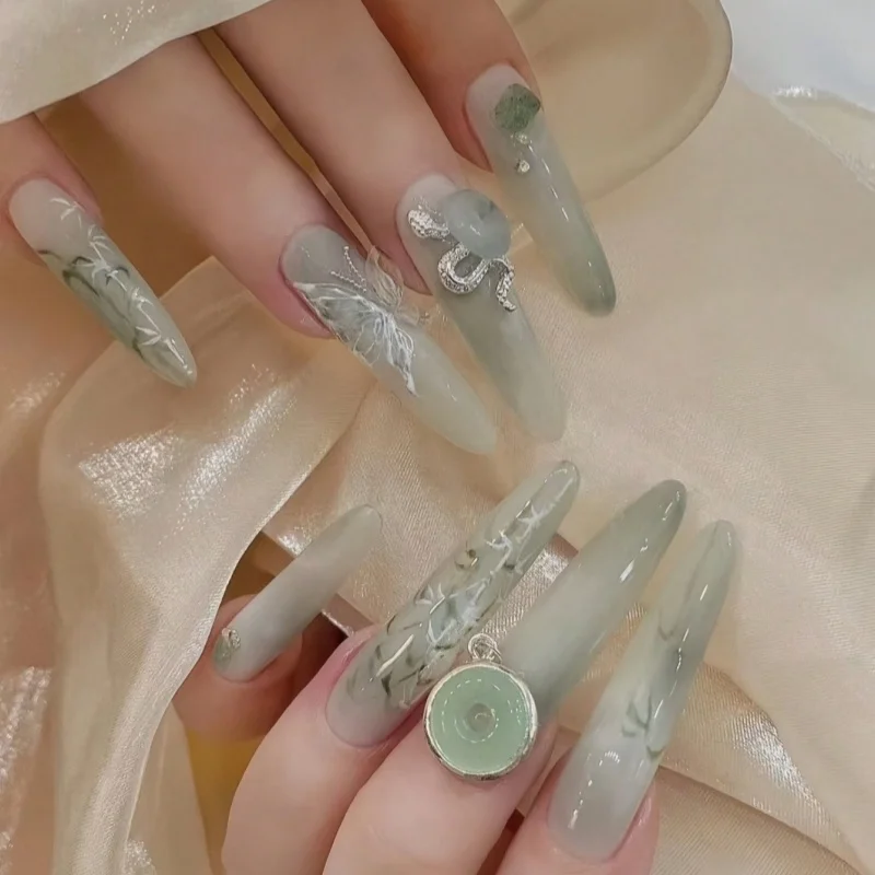 Artistic Nail Art Mold Chinese Style Jade Buckle Peace Buckle Elegant Nail Decorations Essential Silicone Mold for Nail Artists