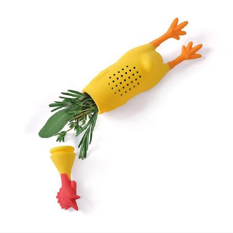 الإبداعية سيليكون صديقة للبيئة متأثر الدجاج التوابل الحساء مصفاة التوابل حاوية الحساء أدوات المطبخ