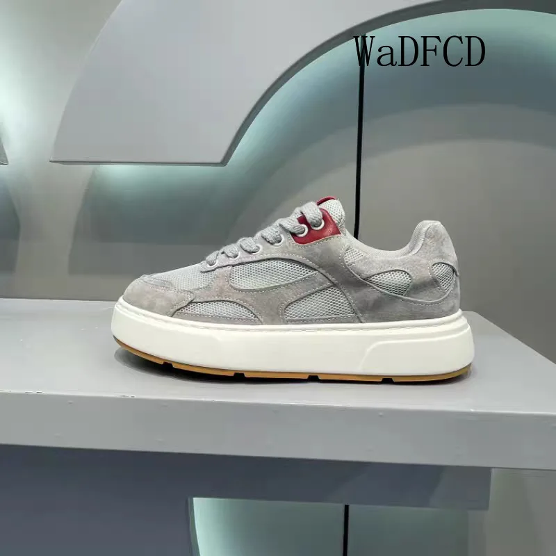 Sneakers Casual Men Original Designer Easy Matching Board Shoes Fashion Leather Breathable Height Increased Platform Sport Shoes