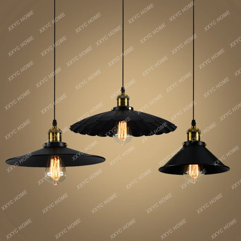 Simple restaurant coffee shop bar clothing store loft small black dress wrought iron chandelier