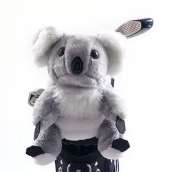 Couvre-tête de club de golf en forme de koala animal, protecteur pour conducteur de fairway, putter, sauna, accessoires de golf en peluche, gris