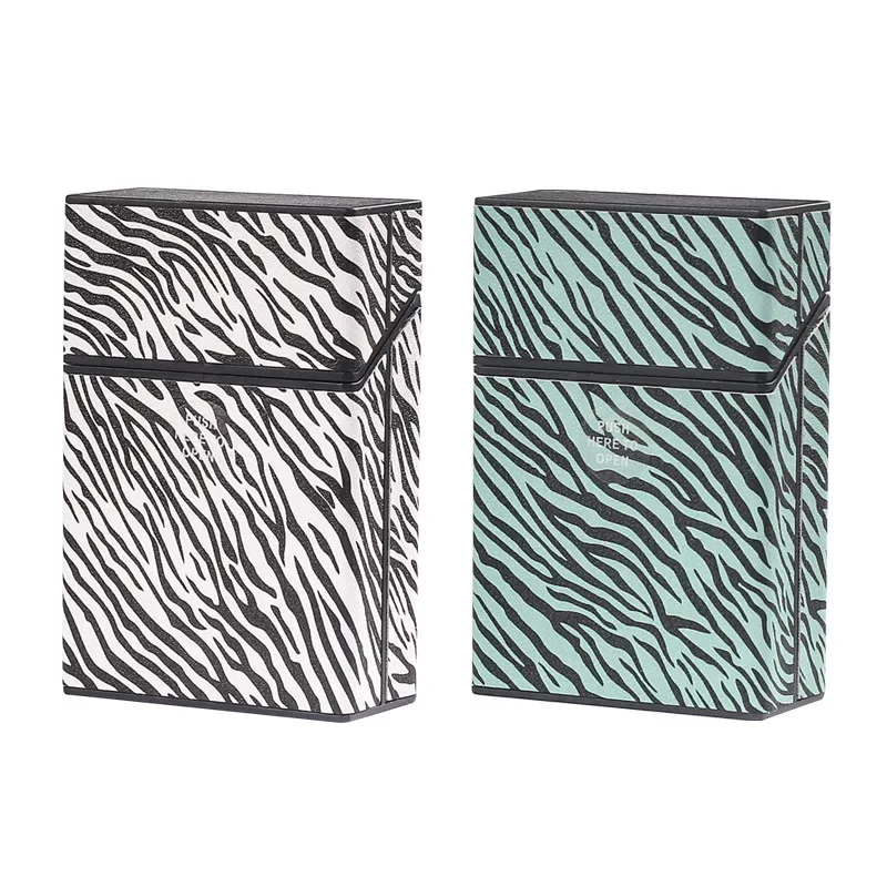 Creative Zebra Pattern Plastic 20 Cigarettes Box Portable Storage Pressure Moisture Cigarette Accessories