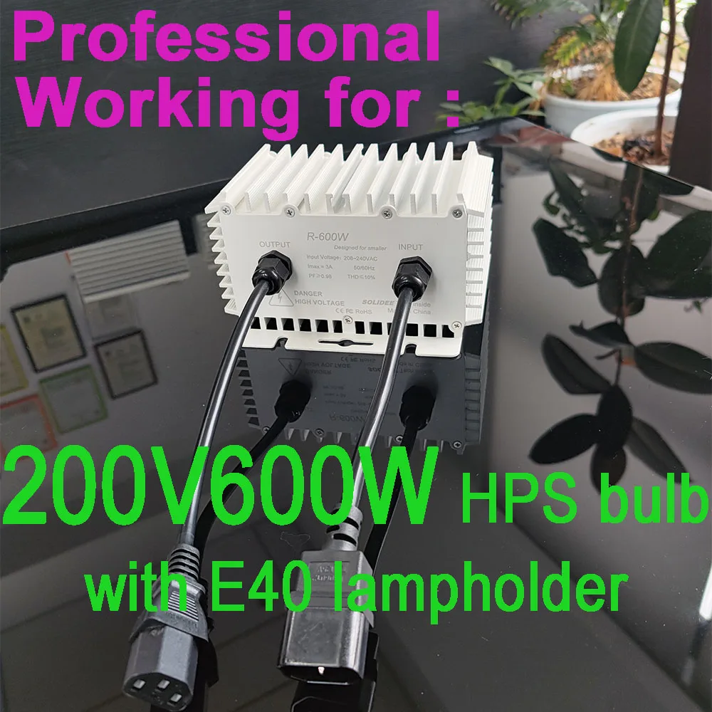 

SOLIDEE 600W HPS MH ballast for normal HPS MH bulbs and different brand bulbs without input plug