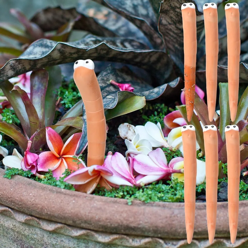 Miernik wilgotności gleby w doniczce, bez baterii, uroczy miernik wilgotności gleby w kształcie robaka, metalowy, do roślin domowych i zewnętrznych, trawnika, zabawny czujnik.