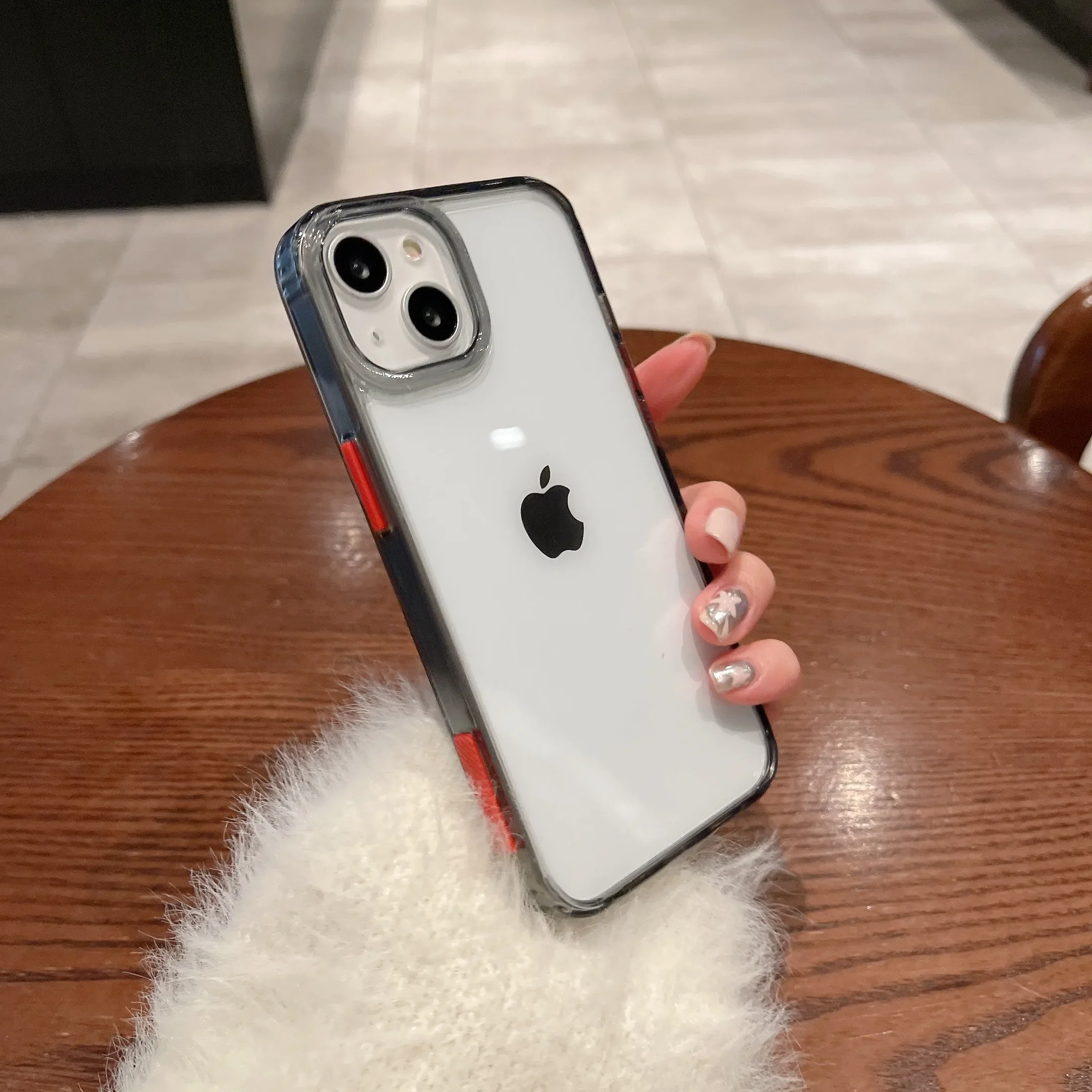 Phone Case for iPhone 15 14 13 Pro Max Plus Cases Soft Bumper Shockproof Clear Transparent Purple Hard Back Cover