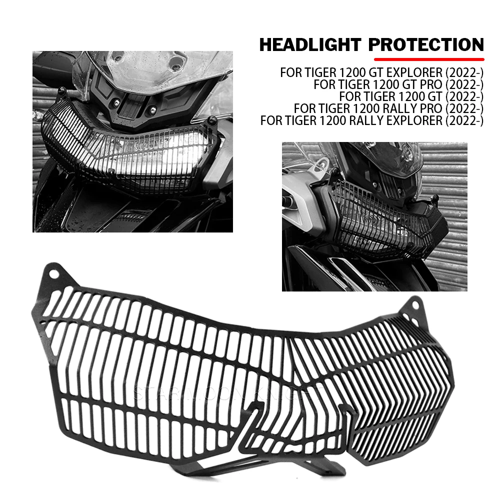 For Tiger 1200 GT Pro GT Explorer Tiger1200 Rally Pro Rally Explorer 2022- CNC Headlight Guards Head Light Grill Protector Cover