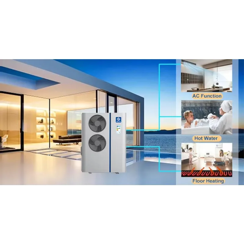 Europe CE Oem R32  Wifi 8kw 12kw Heat Pump Water Heater All In One Buffer Water Tank Air Water Heatpump Heat Pump